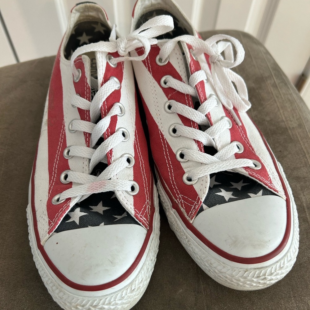 American Flag themed Converse Low Top Sneakers